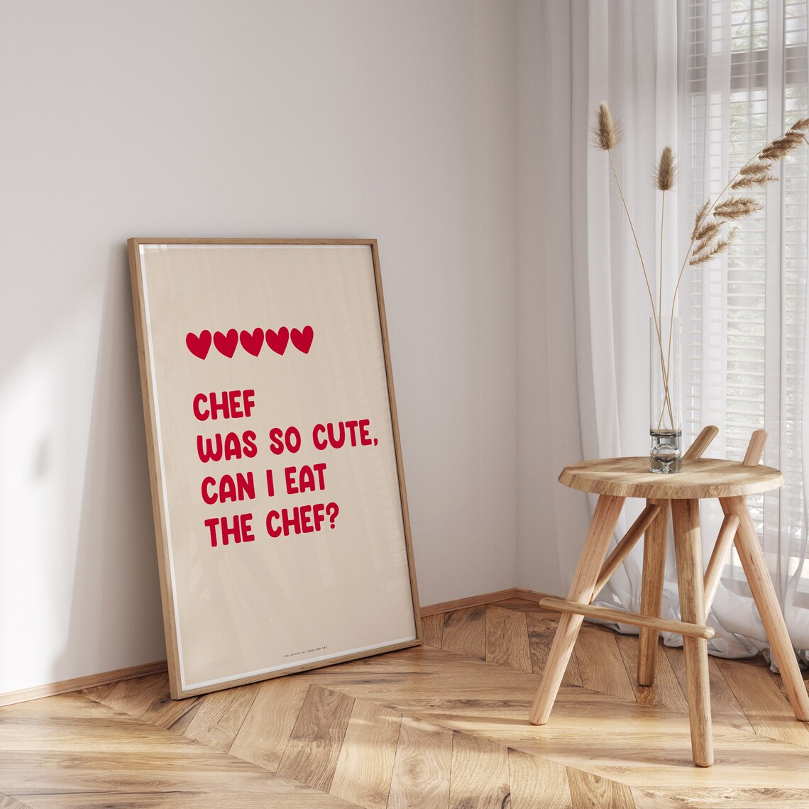 Kitchen Poster Aesthetic Kitchen Decor Cute Cooking Art Funny Kitchen Wall Art Print Cooking Gift Chef Was Cute Can I Eat The Chef - Image 3