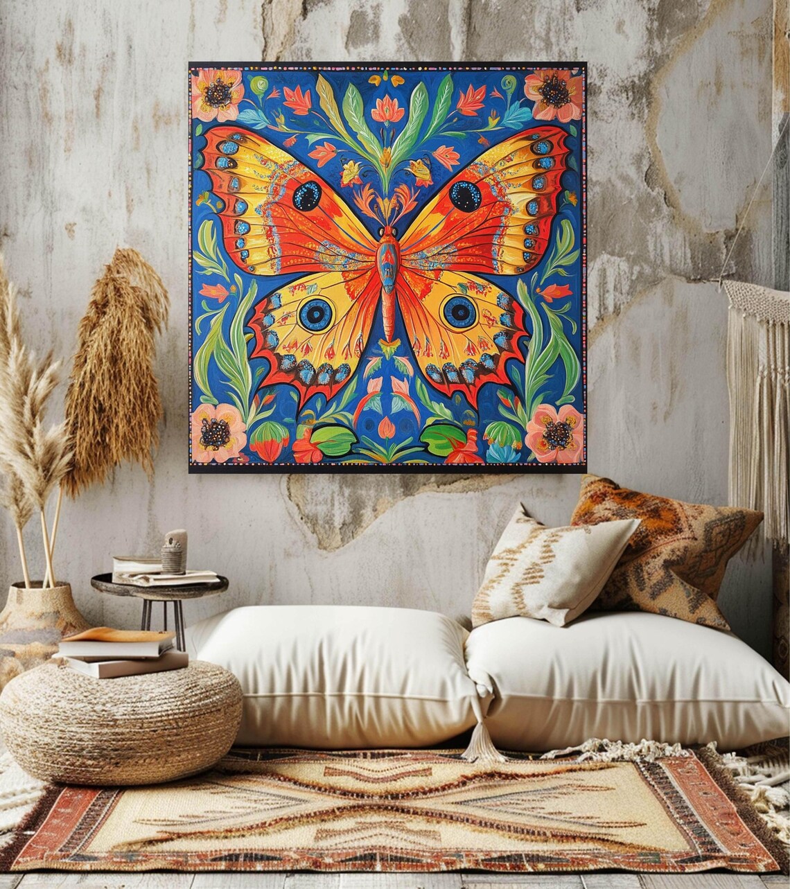 Butterfly, William Morris Style Botanical Art - Image 2