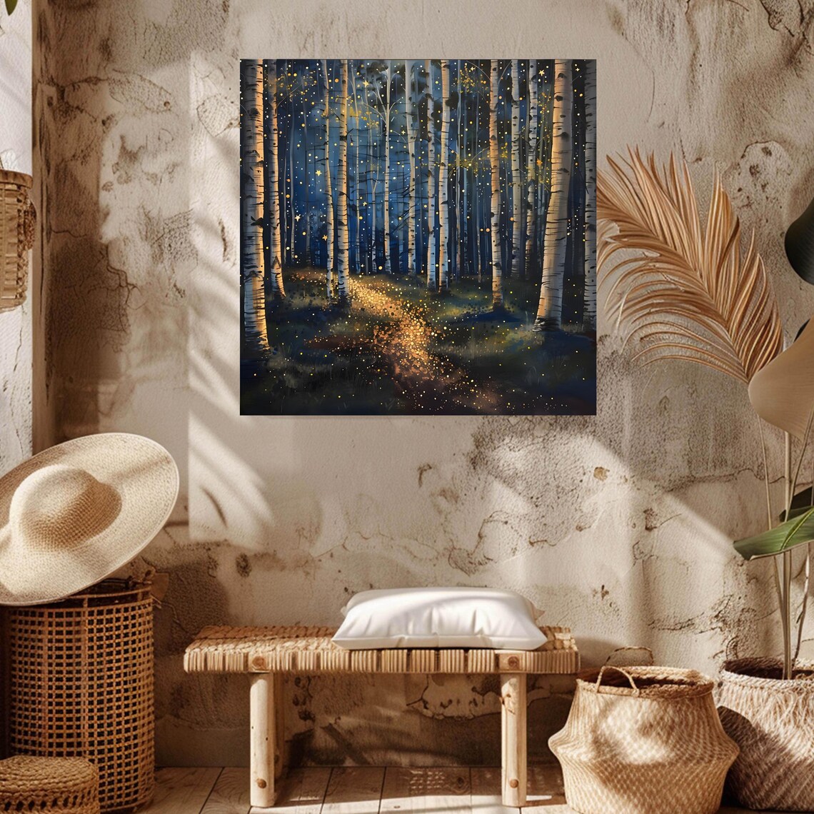 Starlit Forest Poster, Celestial Night Sky Decor - Image 5