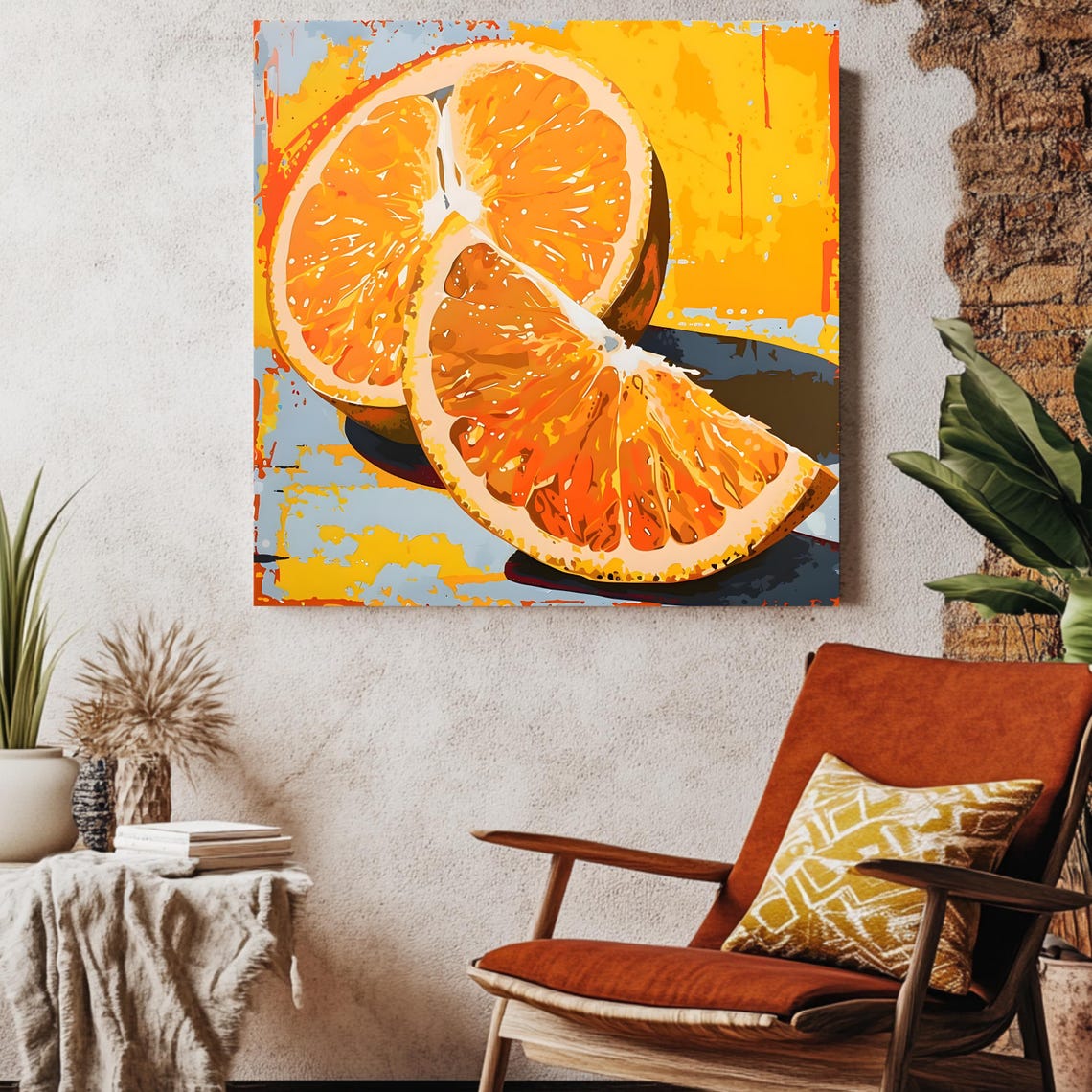 Orange Slices Wall Art Pop Art Print Retro Fruit Colorful Kitchen Wall Art Fruit Art Pop Art Decor Pop Art Orange - Image 2