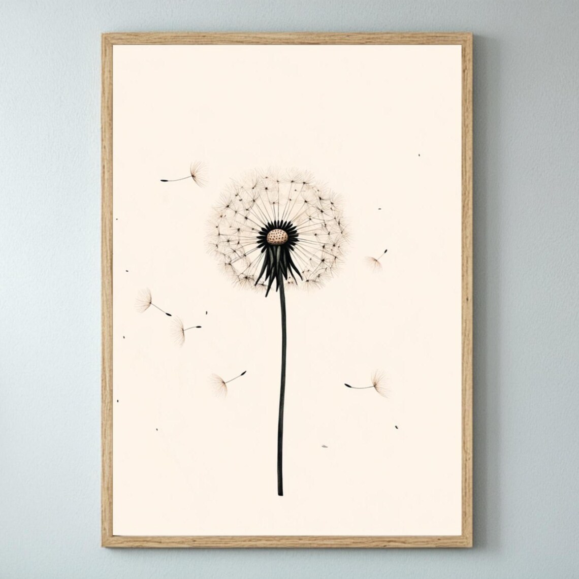 Minimalist Dandelion Art Print, Boho Botanical Decor
