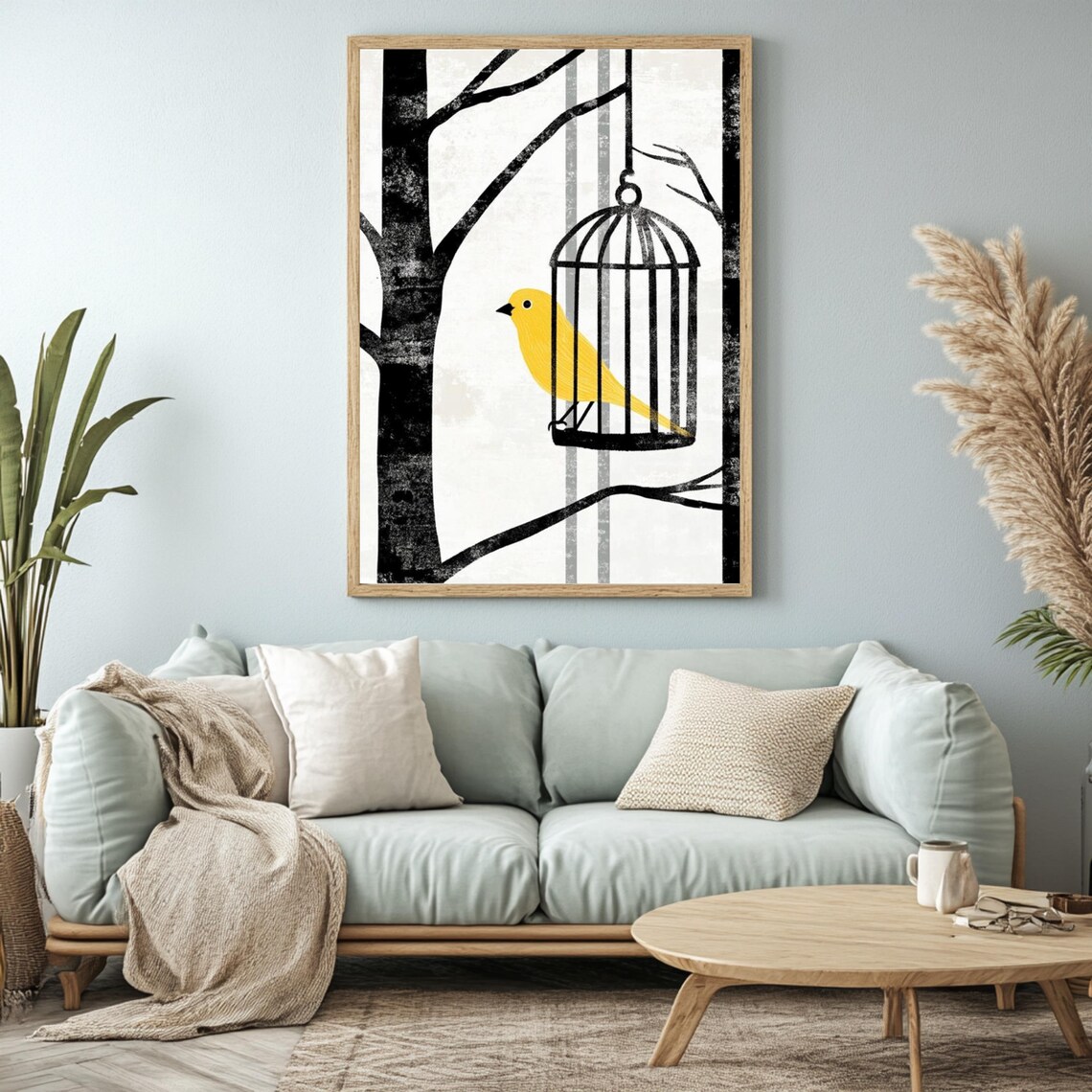 Yellow Canary Art Print, Nature Inspired Bedroom Decor - Image 4
