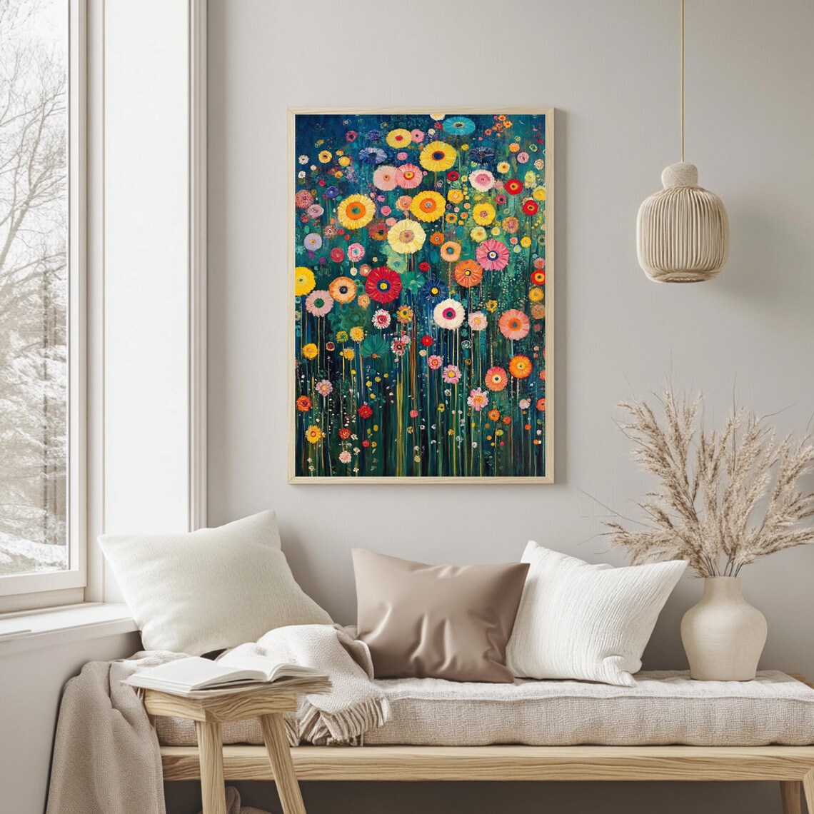 Whimsical Flower Field, Floral Garden Art Print - Image 2