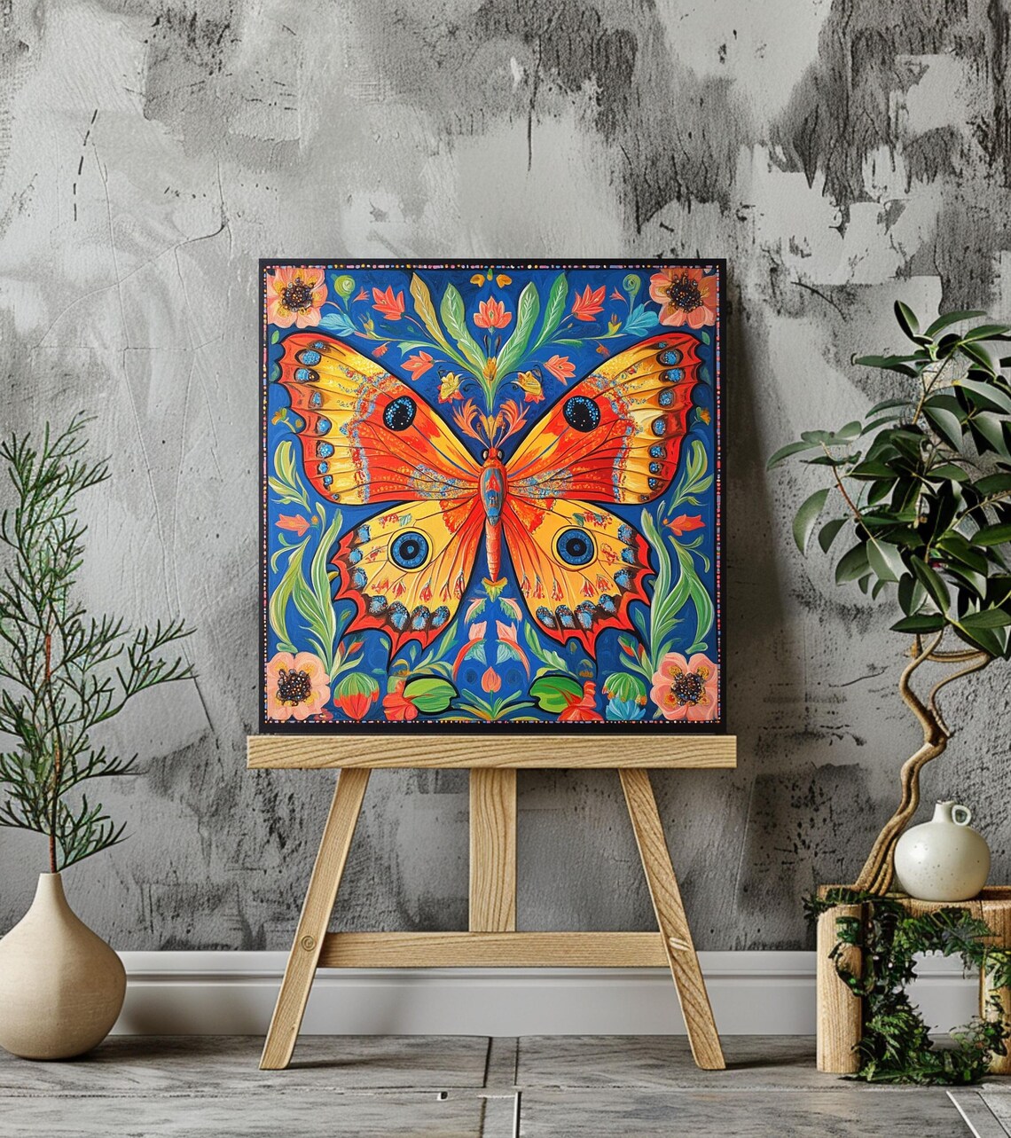 Butterfly, William Morris Style Botanical Art - Image 3