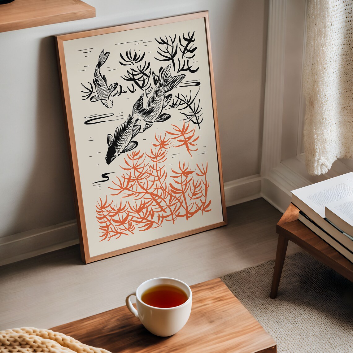 Japanese Fish Vintage Woodblock Art Print - Image 2