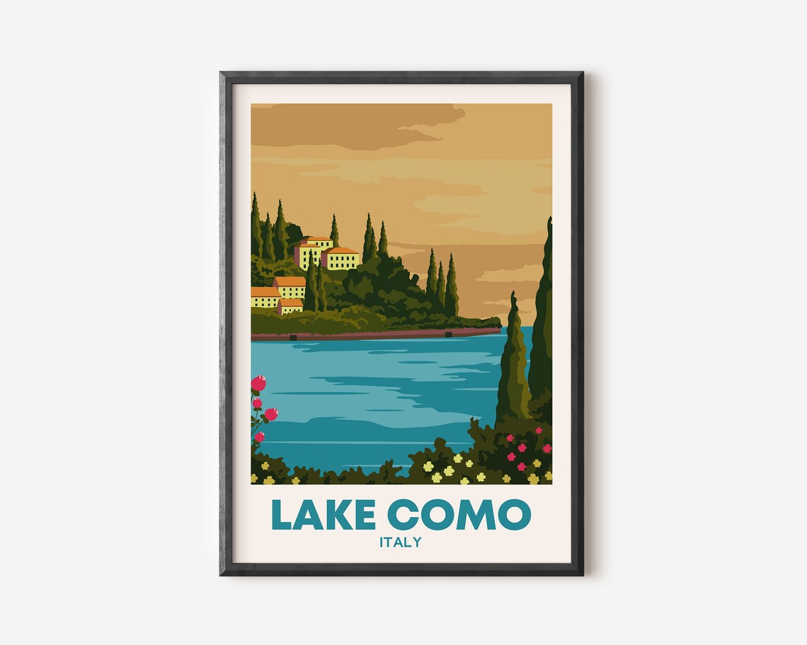 Lake Como Travel Poster, Italy Wall Decoration - Image 4