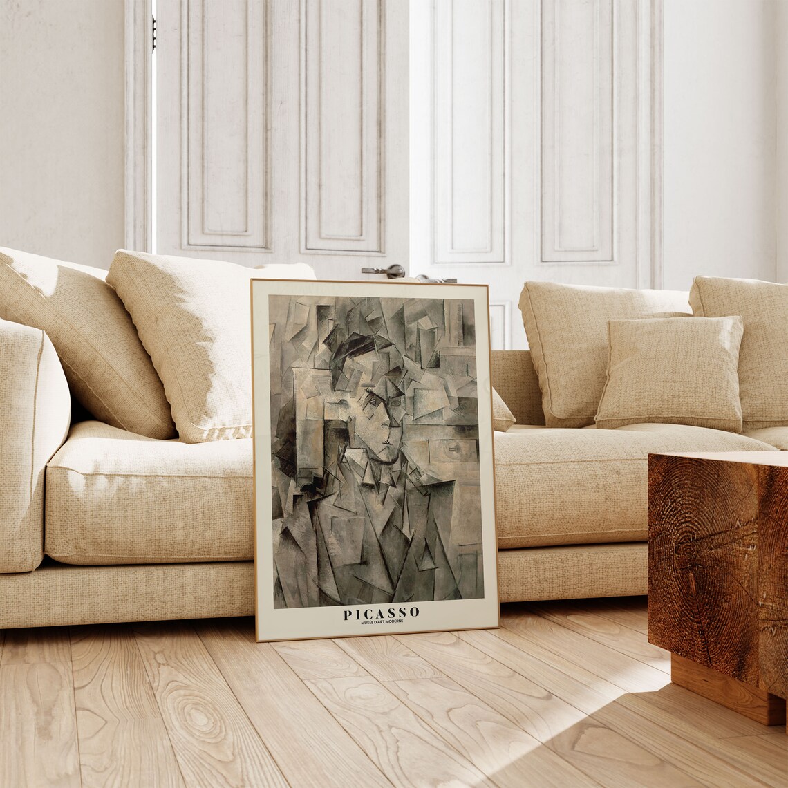 Picasso Cubist Portrait Monochrome Modern Museum Gallery Poster - Image 2