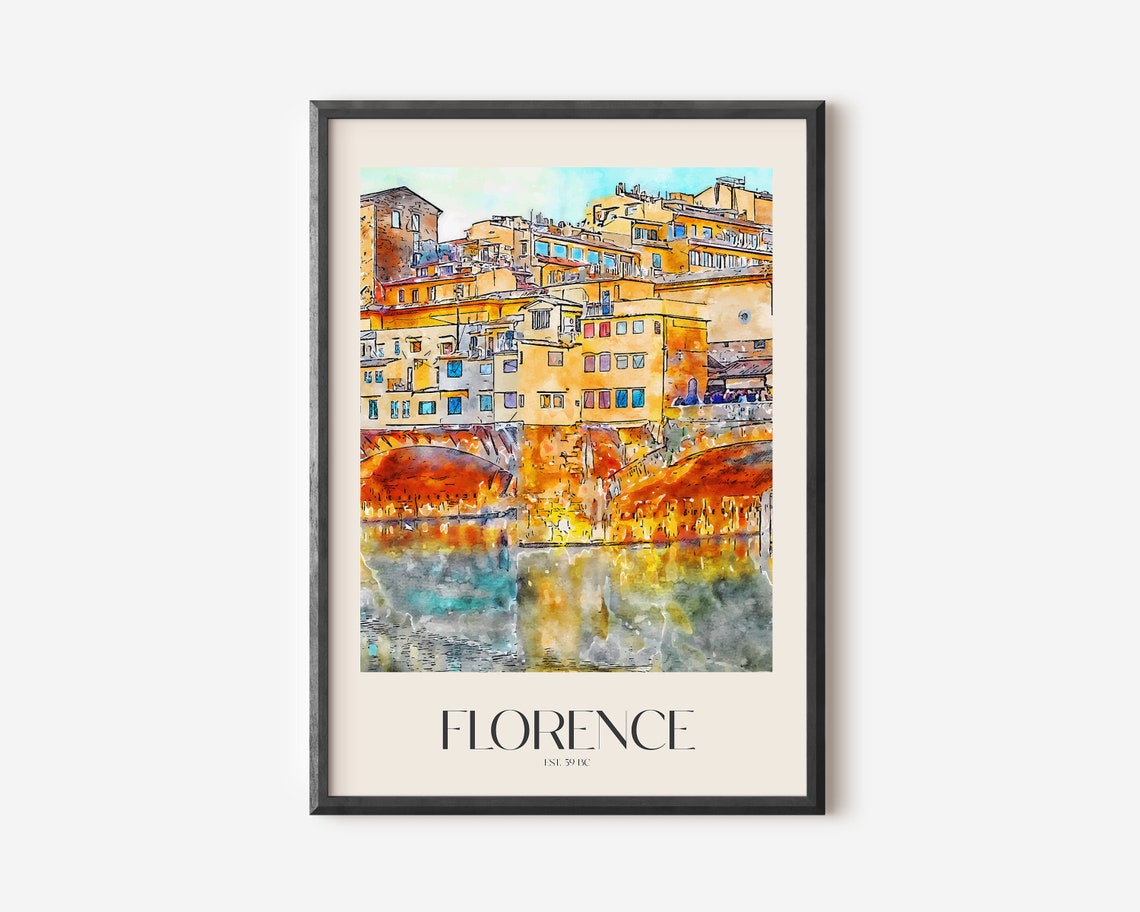 Travel Florence Wall Art Print Trendy Italian Wall Art Poster Famous Gallery Wall Art Decor For Living Room Art Gift For Traveler Friend