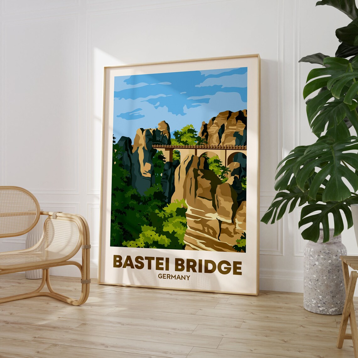 Bastei Bridge Travel Poster, Dresden Germany - Image 2