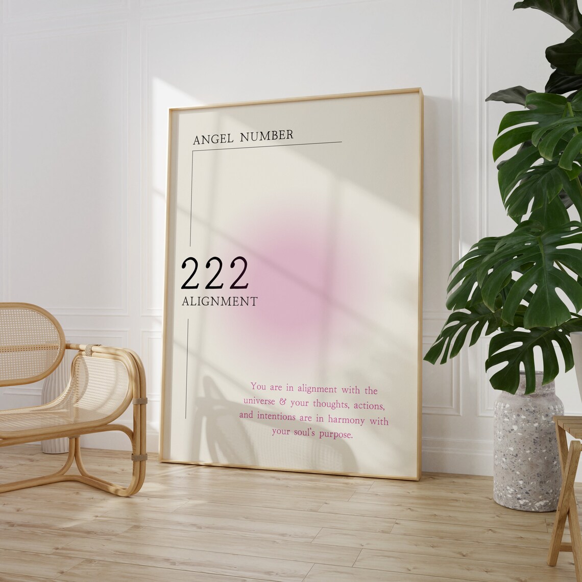 Angel Number 222 Minimalist Spiritual Wall Art - Image 2