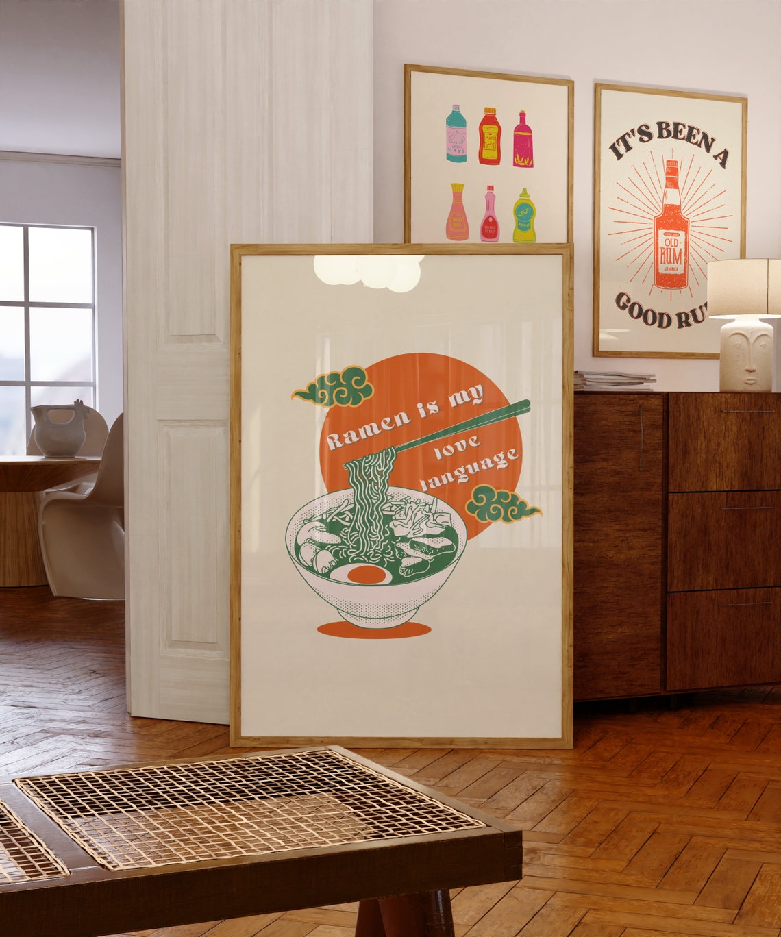 Ramen Is My Love Language Retro Ramen Bowl Illustration Poster - Image 3