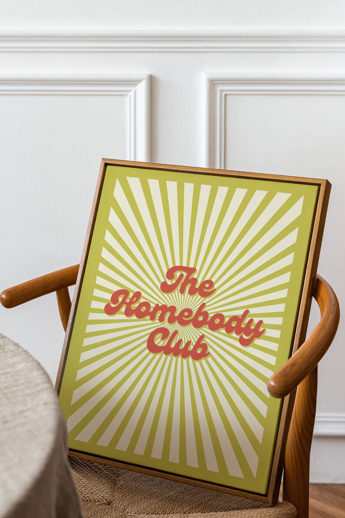 The Homebody Club Lime Green Sunburst Retro 70s Fun Quote Poster - Image 3