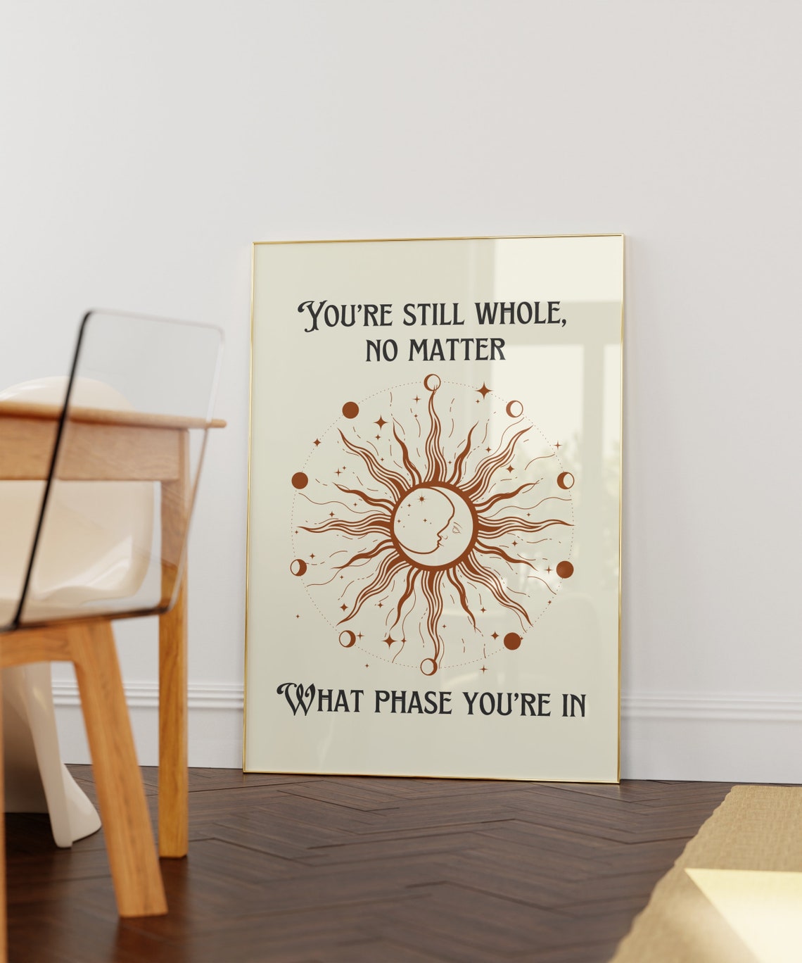 You Are Still Whole Moon Phase Celestial Affirmation Quote Wall Poster - Image 3