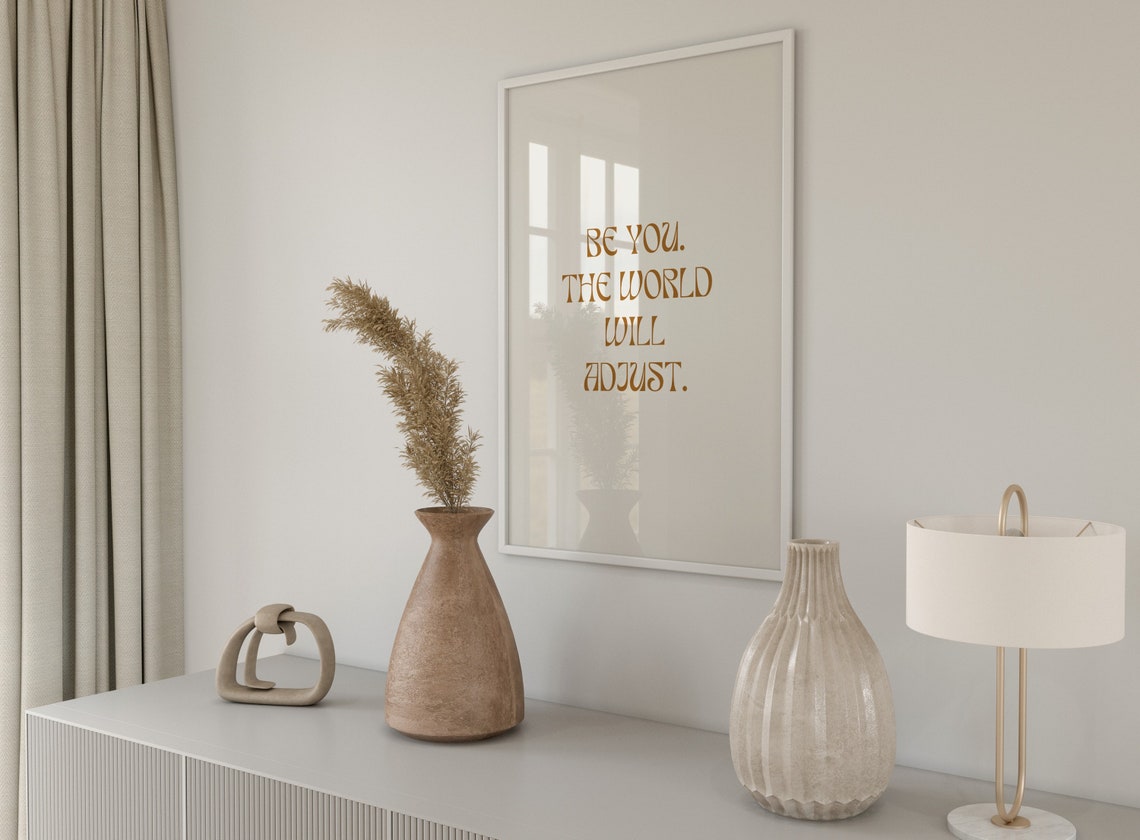 Be You The World Will Adjust Gold Lettering Minimal Quote Print - Image 3
