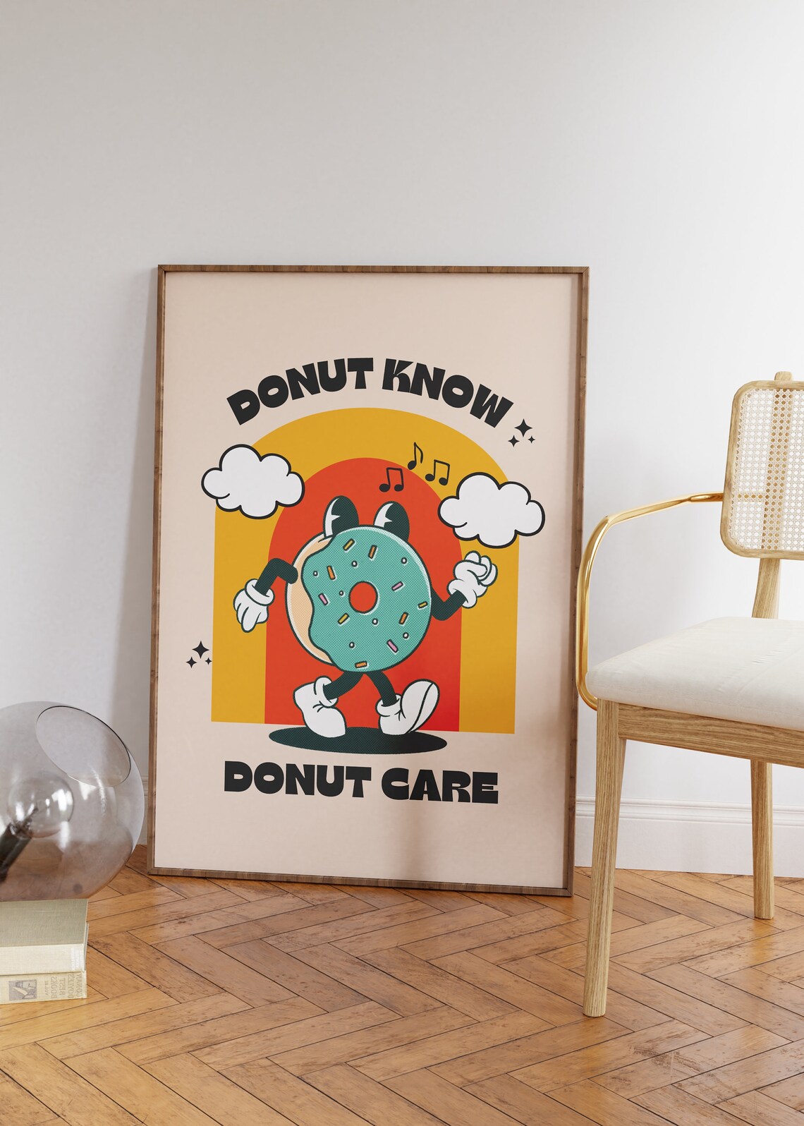 Funny Donut Poster, Retro Cute Kitchen Art Print - Image 2