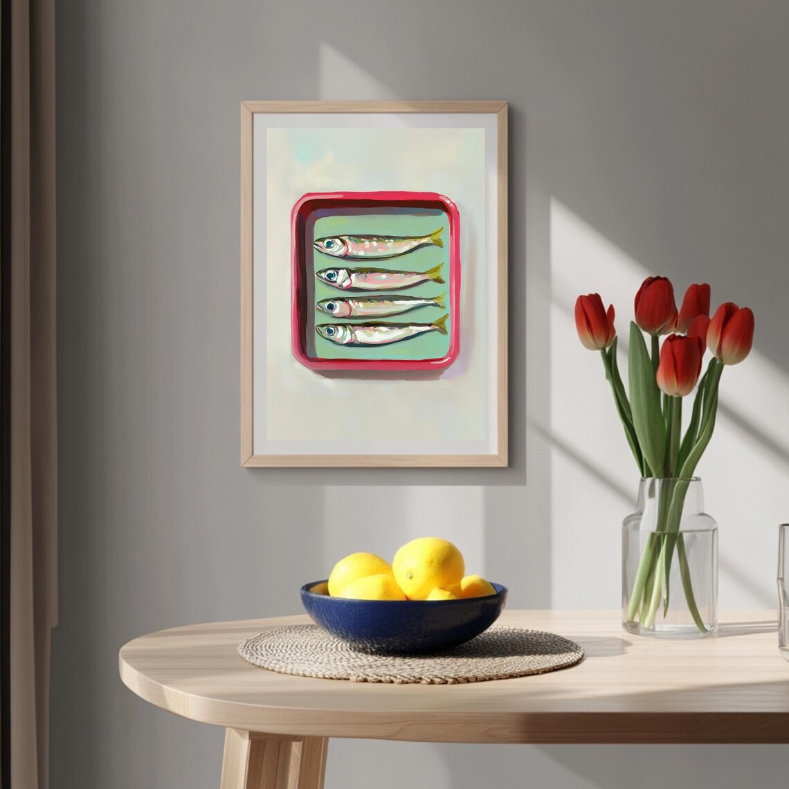 Tinned Sardines Art Print, Sardine Kitchen Decor - Image 4