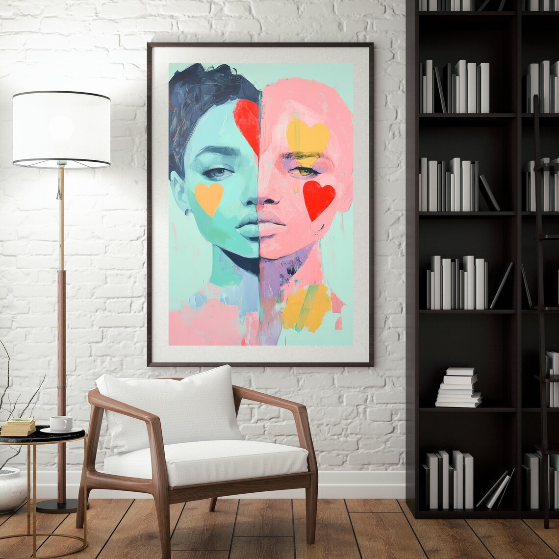 Abstract Portrait, Colorful Modern Face Art Print - Image 3