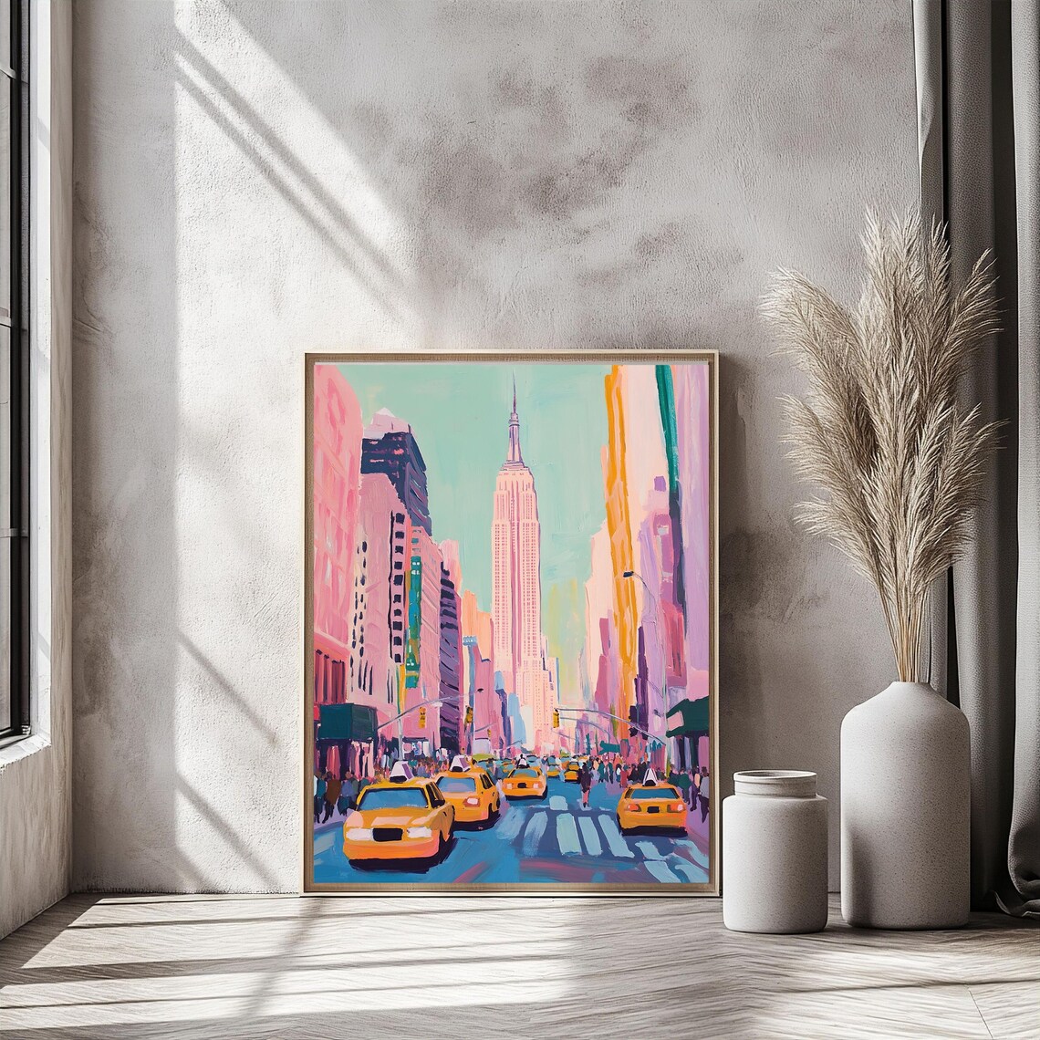 New York City Poster Print, Modern Cityscape Illustration - Image 4