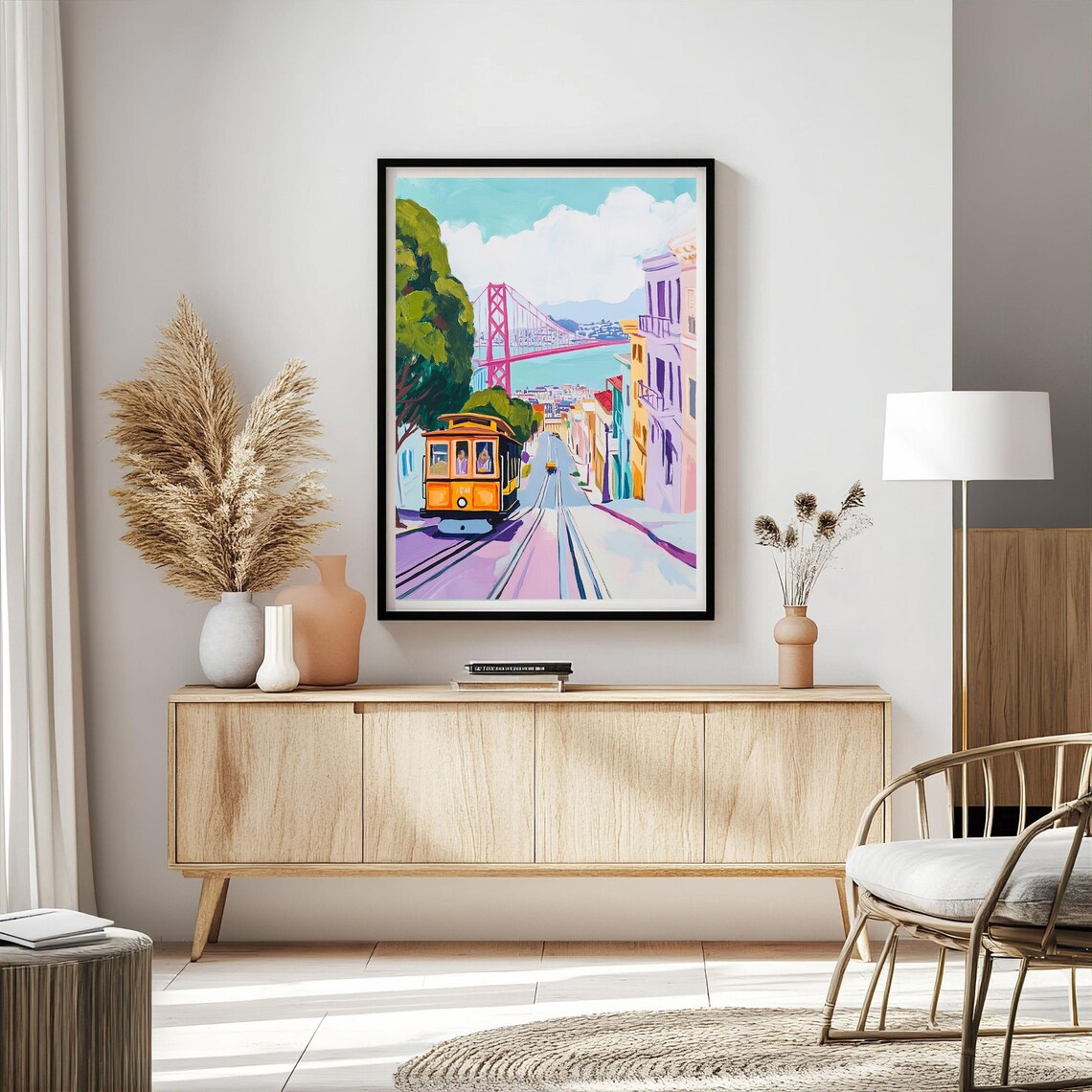 San Francisco, Golden Gate Bridge Cityscape Art Print - Image 3