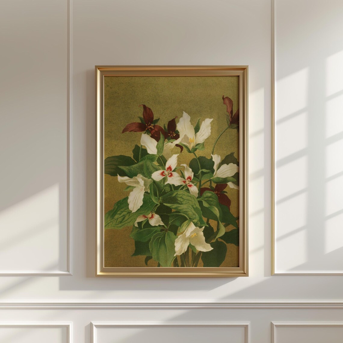 White Blossoms with Burgundy Foliage in Vintage Botanical Art Poster - Image 5