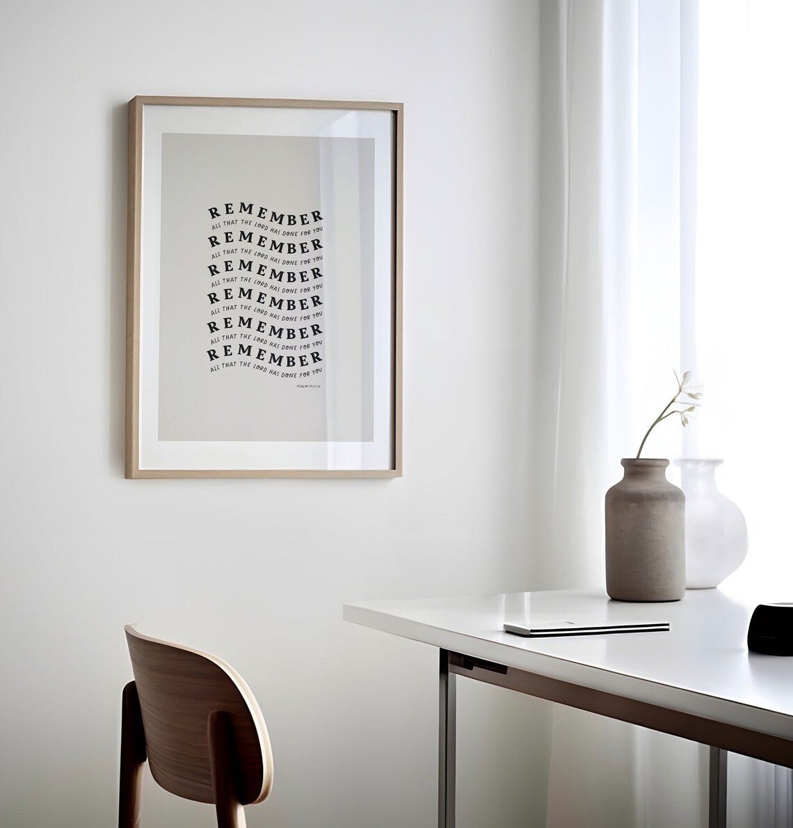 Psalm 77 Retro Christian Scripture Wall Art Print - Image 6
