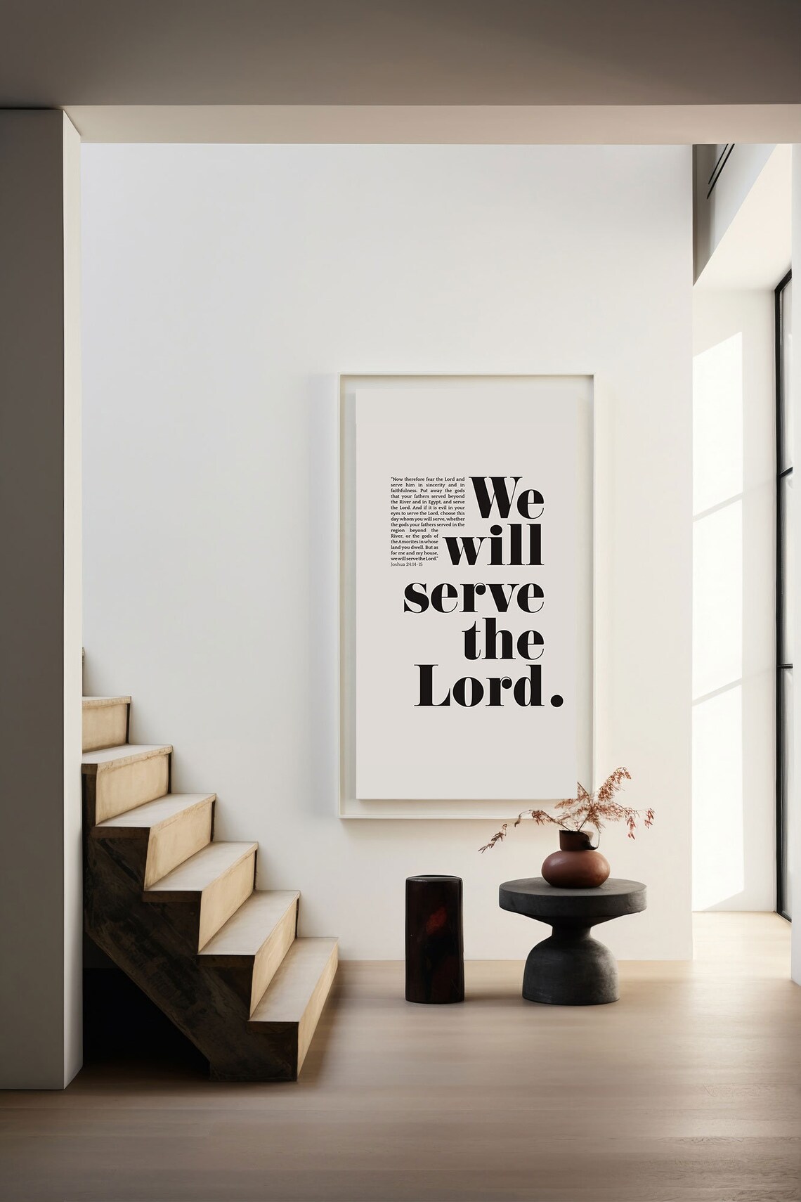We Will Serve The Lord Joshua 24:15 Bold Modern Bible Verse Christian Poster - Image 5