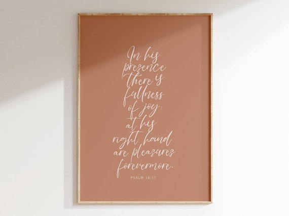 Psalm 16:11 Bible Verse Art Print, Christian Decor