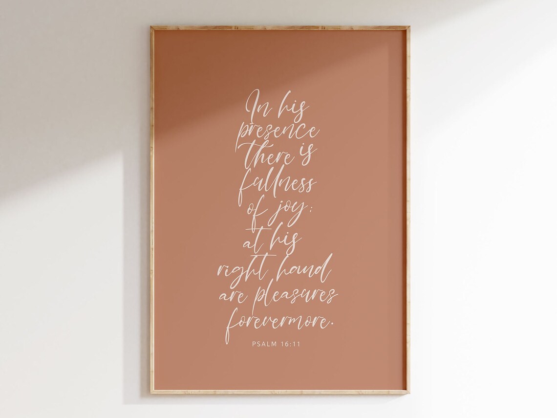 Psalm 16:11 Bible Verse Art Print, Christian Decor