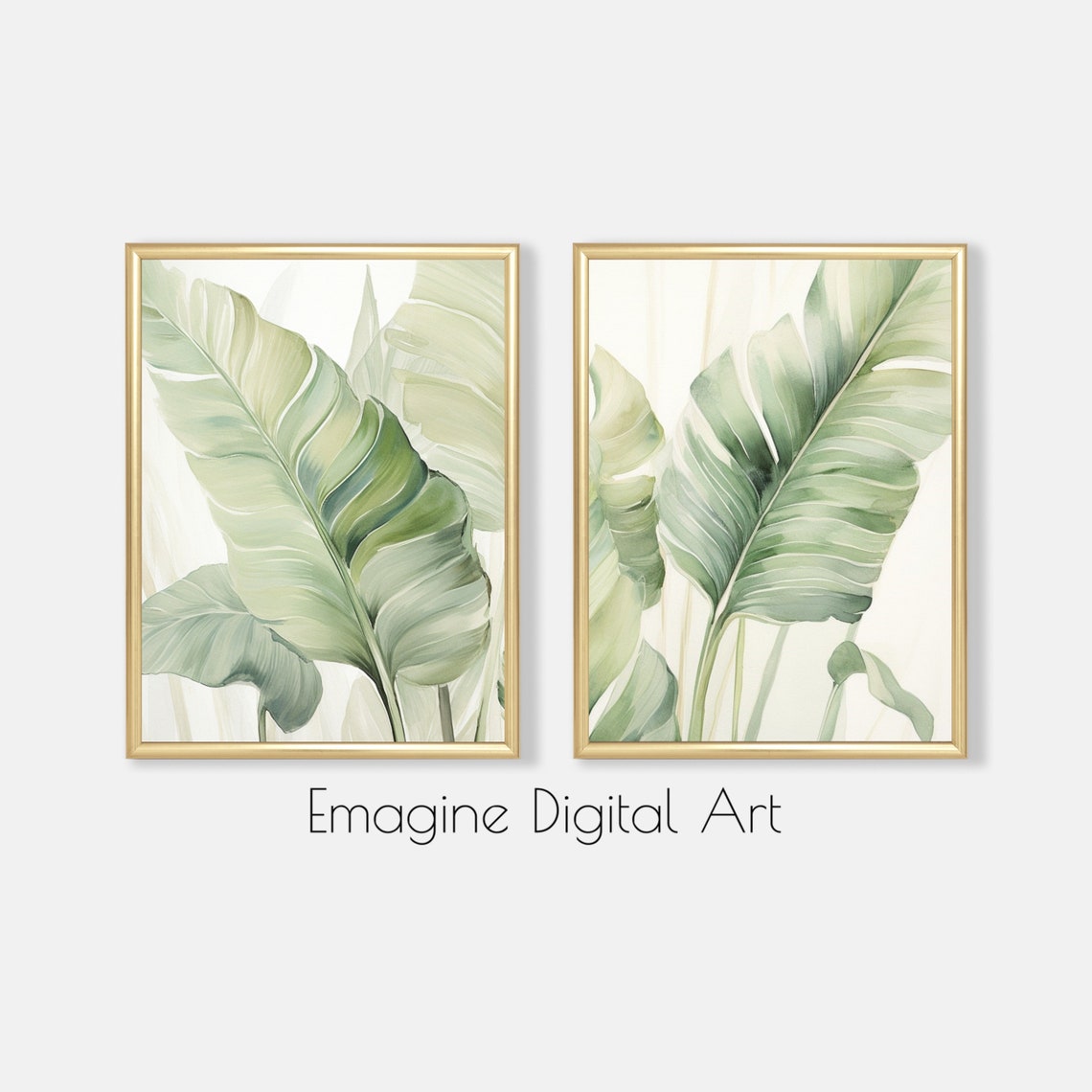 Art Set Of 2 Tropical Palm Plants Botanical Wall Decor To Instantly Print Frame Tr16