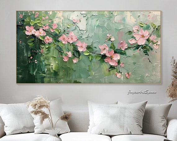 Spring Blossoms Oil-Painting Art Print, Floral Abstract