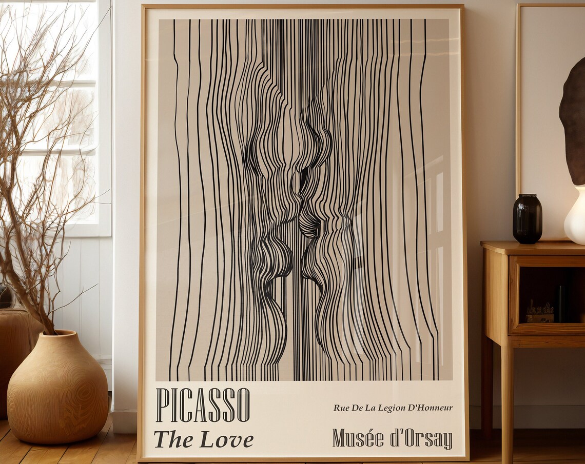 Picasso Line Drawing Love Art Print, Minimalist