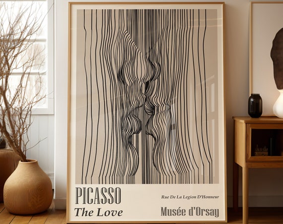 Picasso Line Drawing Love Art Print, Minimalist