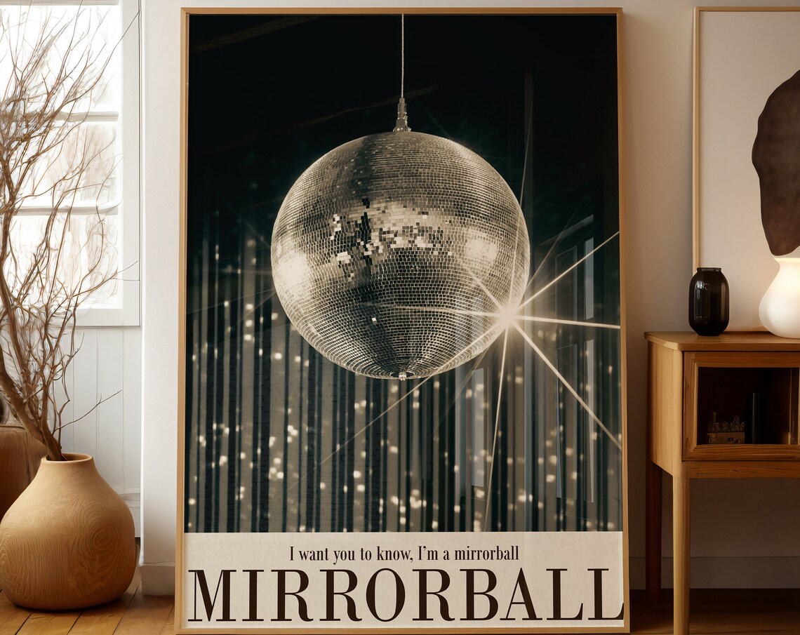 Mirrorball Disco Ball Lyric Shimmering Party Photography Poster