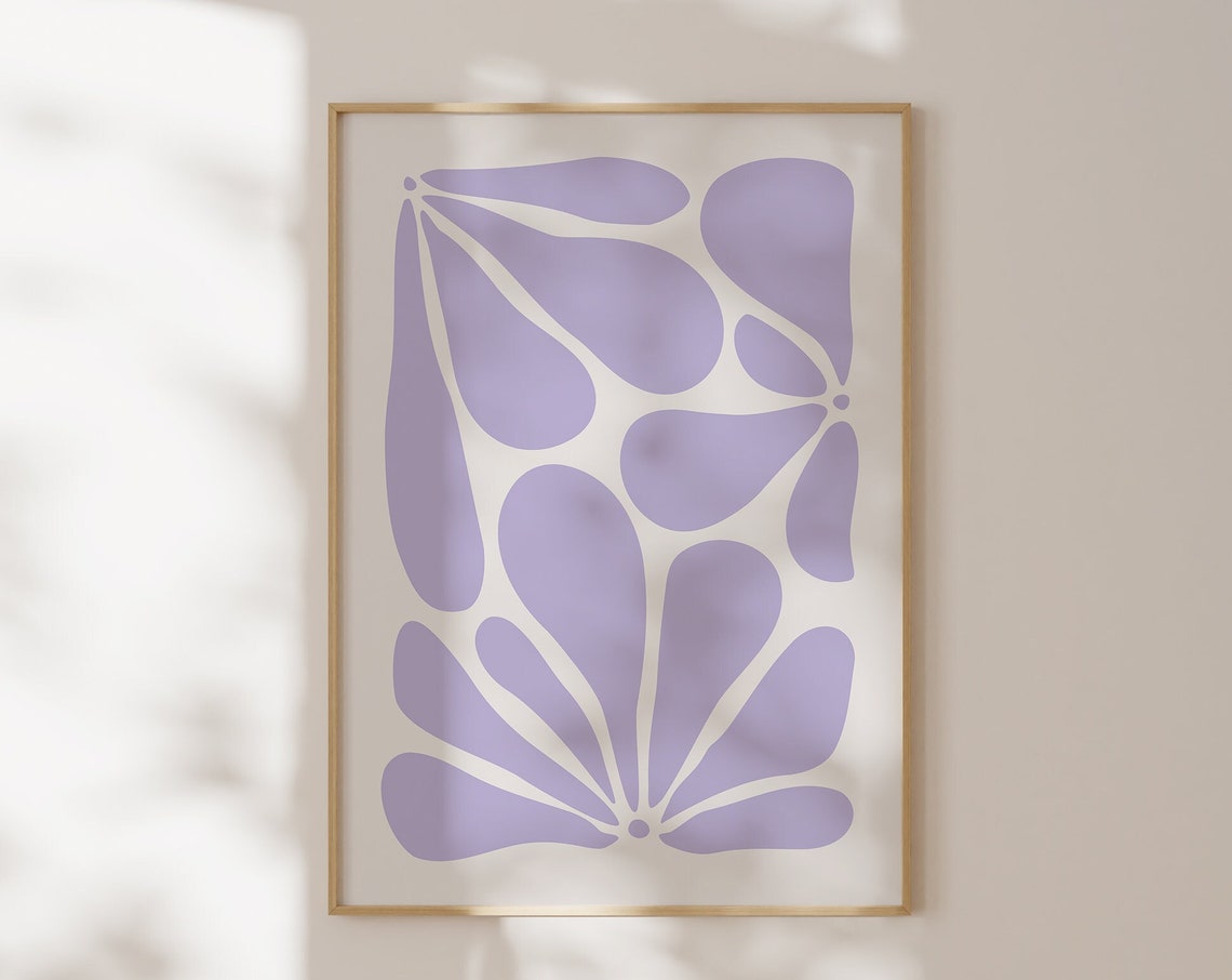 Lavender Abstract Flower Botanical Modern Gallery Art Poster