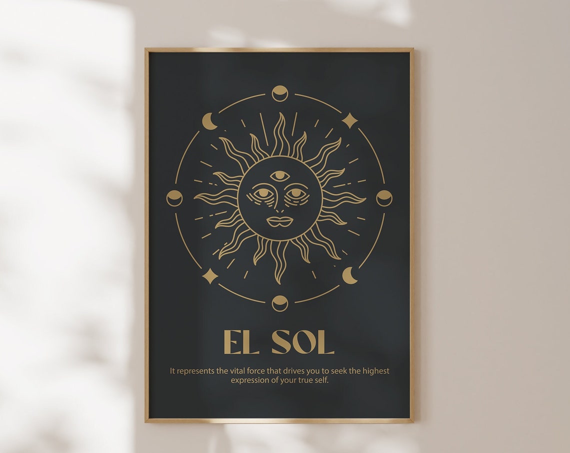El Sol Celestial Sun Moon Phases Inspirational Quote Poster Gift - Image 3
