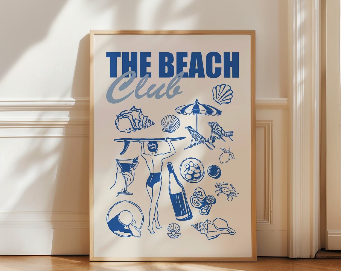 Beach Club Cute Summer Coastal Art Print