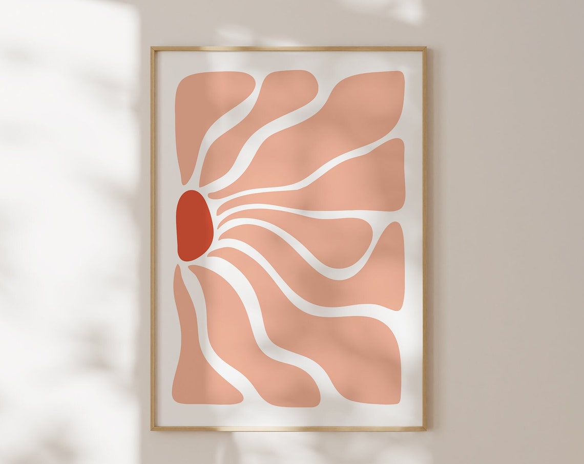 Groovy Flower Pink Retro Funky Daisy Boho Hippie Summer Art Poster