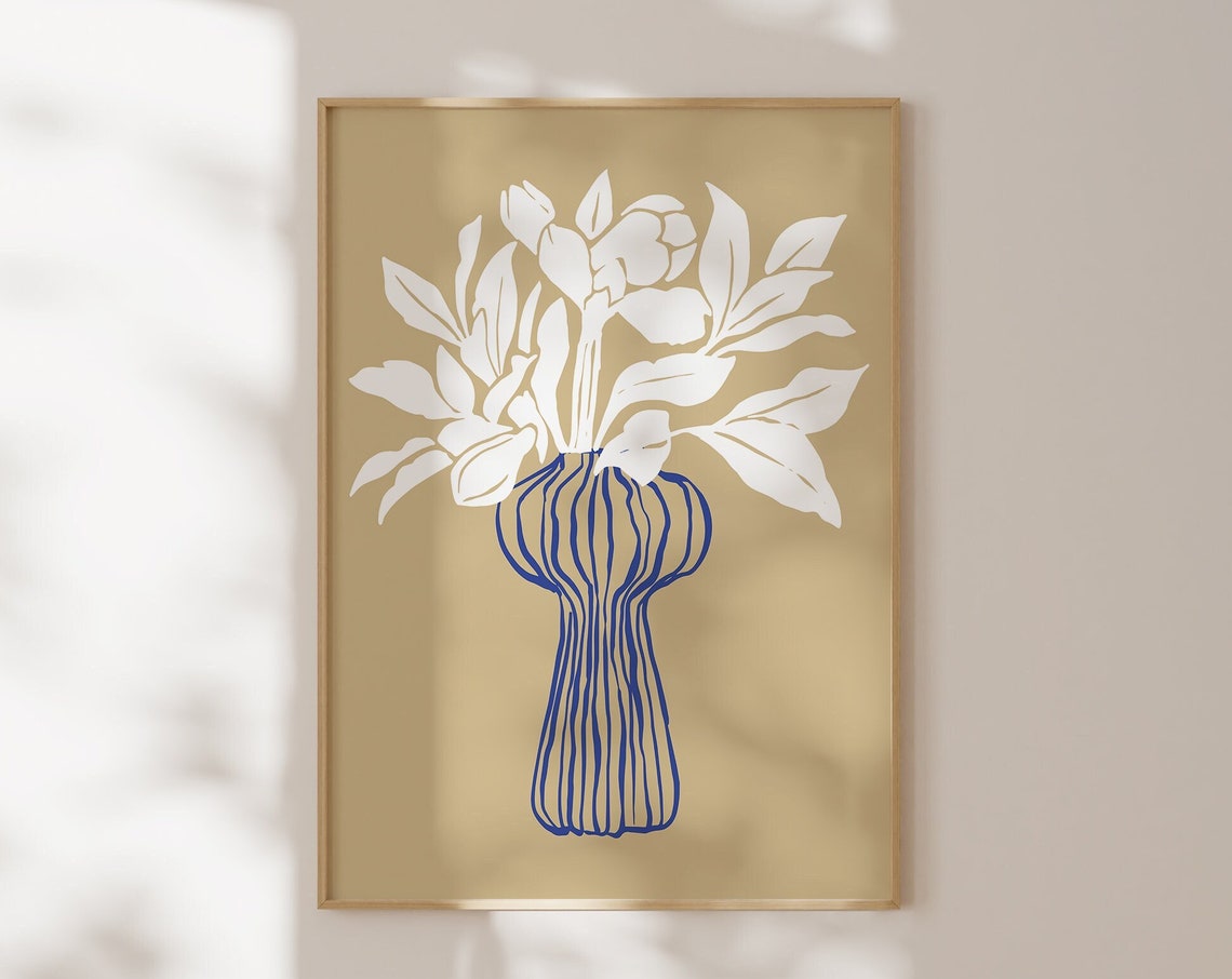 Abstract Vase Botanical Floral Poster, Neutral Modern - Image 2