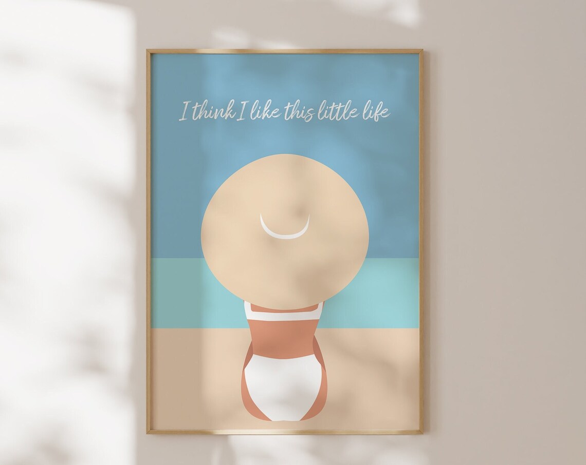 I Think I Like This Little Life Beach Quote Coastal Art Poster