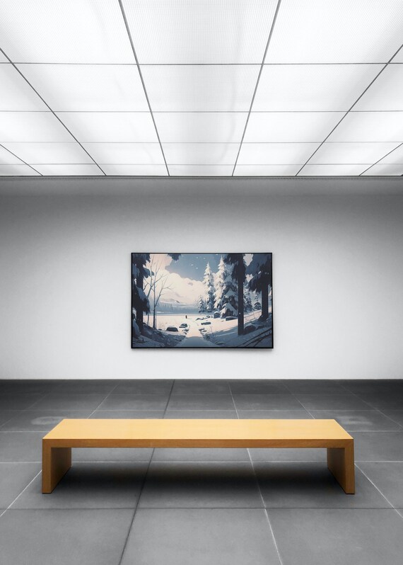 Misty Morning Landscape Wall Art Black White Mountain Trees Forest Photography Print Monochrome Relaxing Decoration Above Bed Art