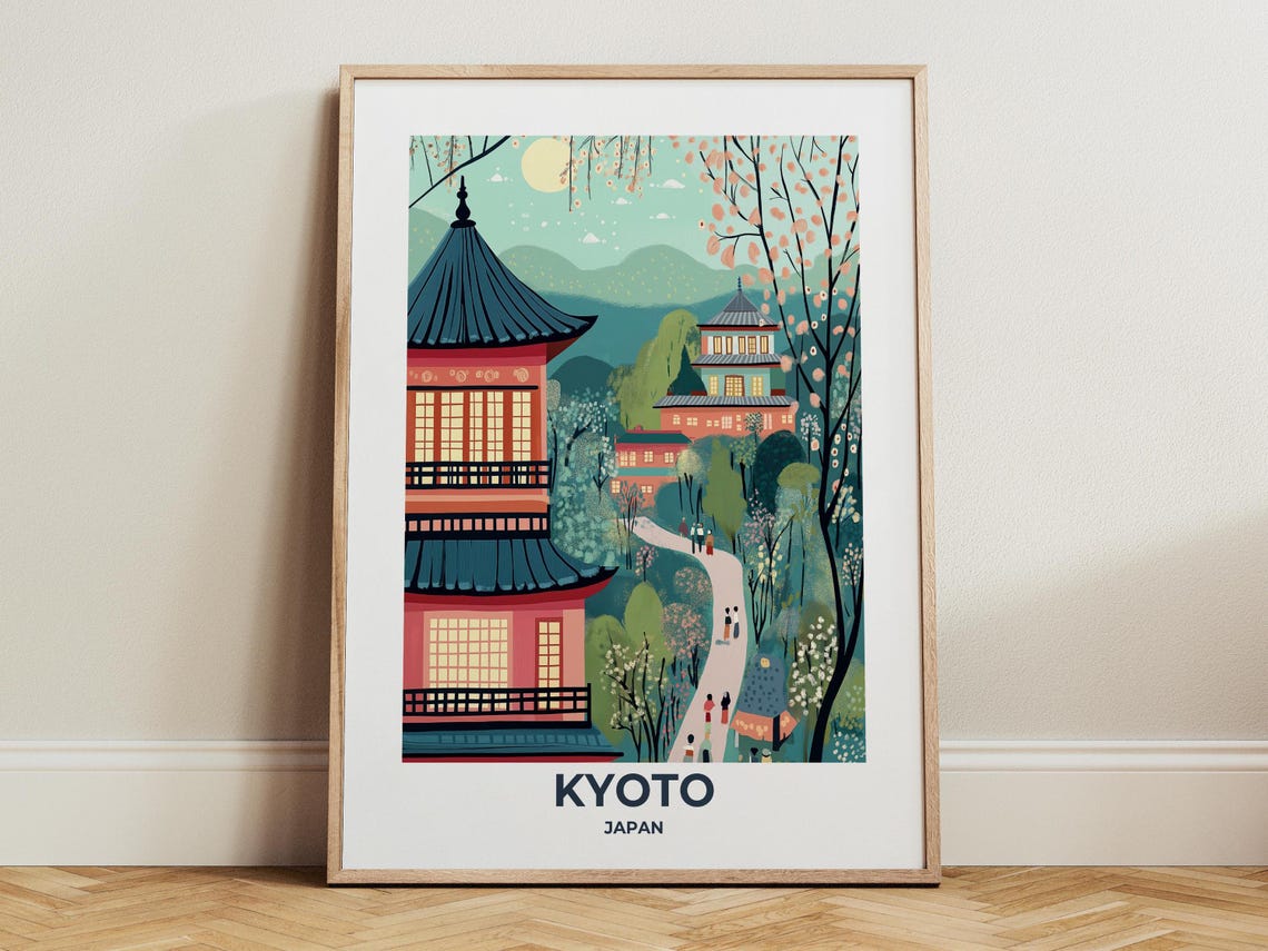 Kyoto Travel Poster Kyoto Poster Kyoto Travel Print Kyoto City Print Travel Print Travel Poster Kyoto Wall Decor Japan Wall Art
