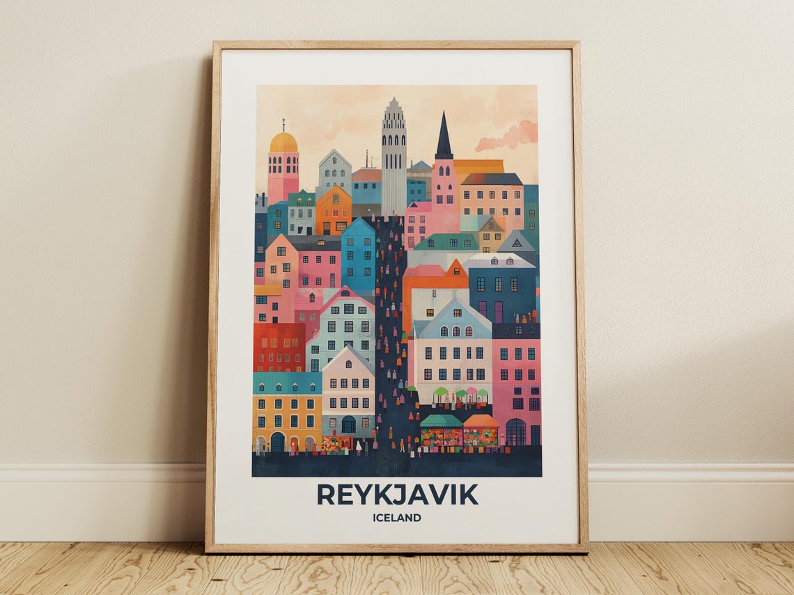 Reykjavik Travel Poster Reykjavik Poster Reykjavik Travel Print Reykjavik City Print Travel Print Travel Poster Reykjavik Wall Decor 016