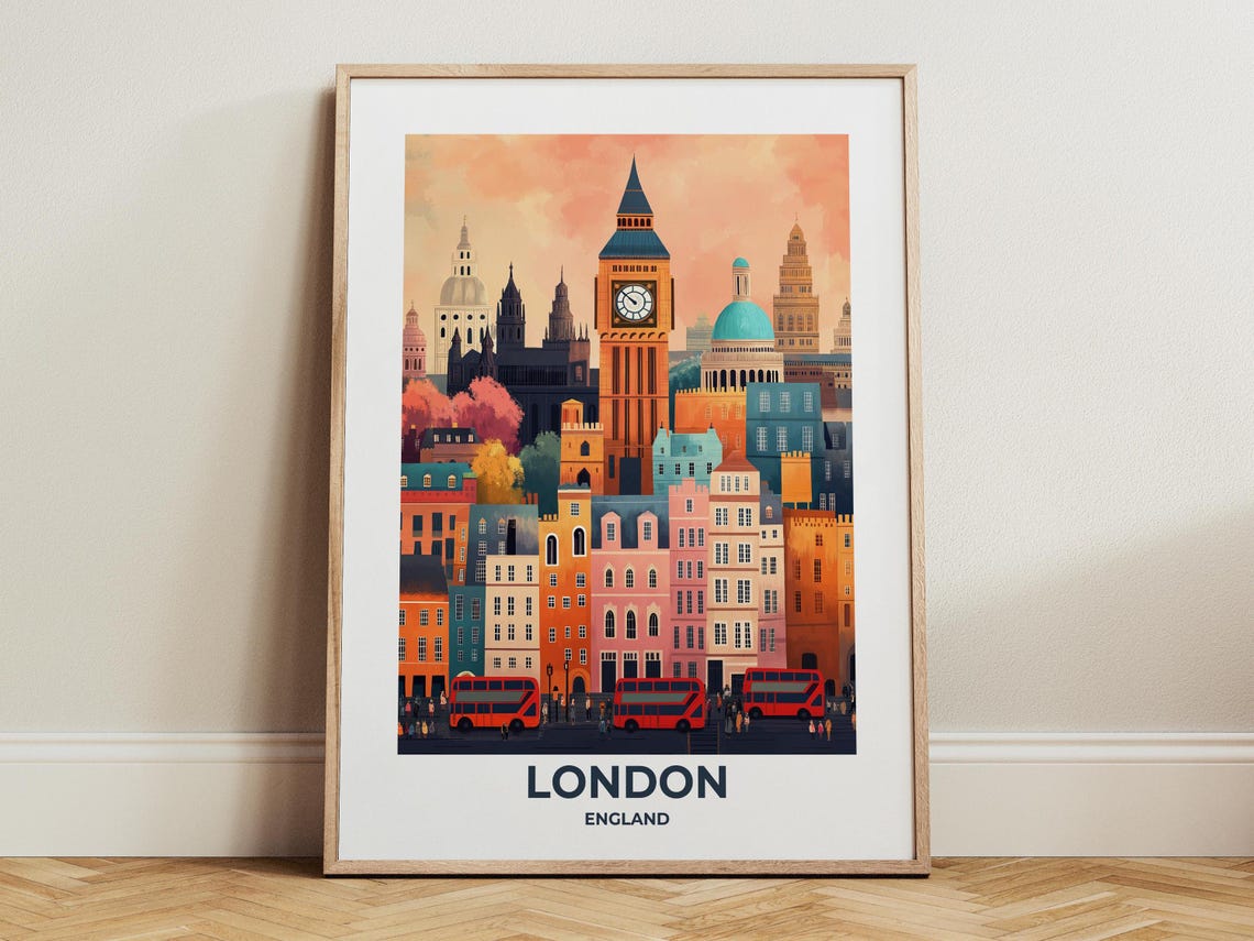 London Travel Poster London Poster London Travel Print London City Print Travel Print Travel Poster London Wall Decor England Poster 008