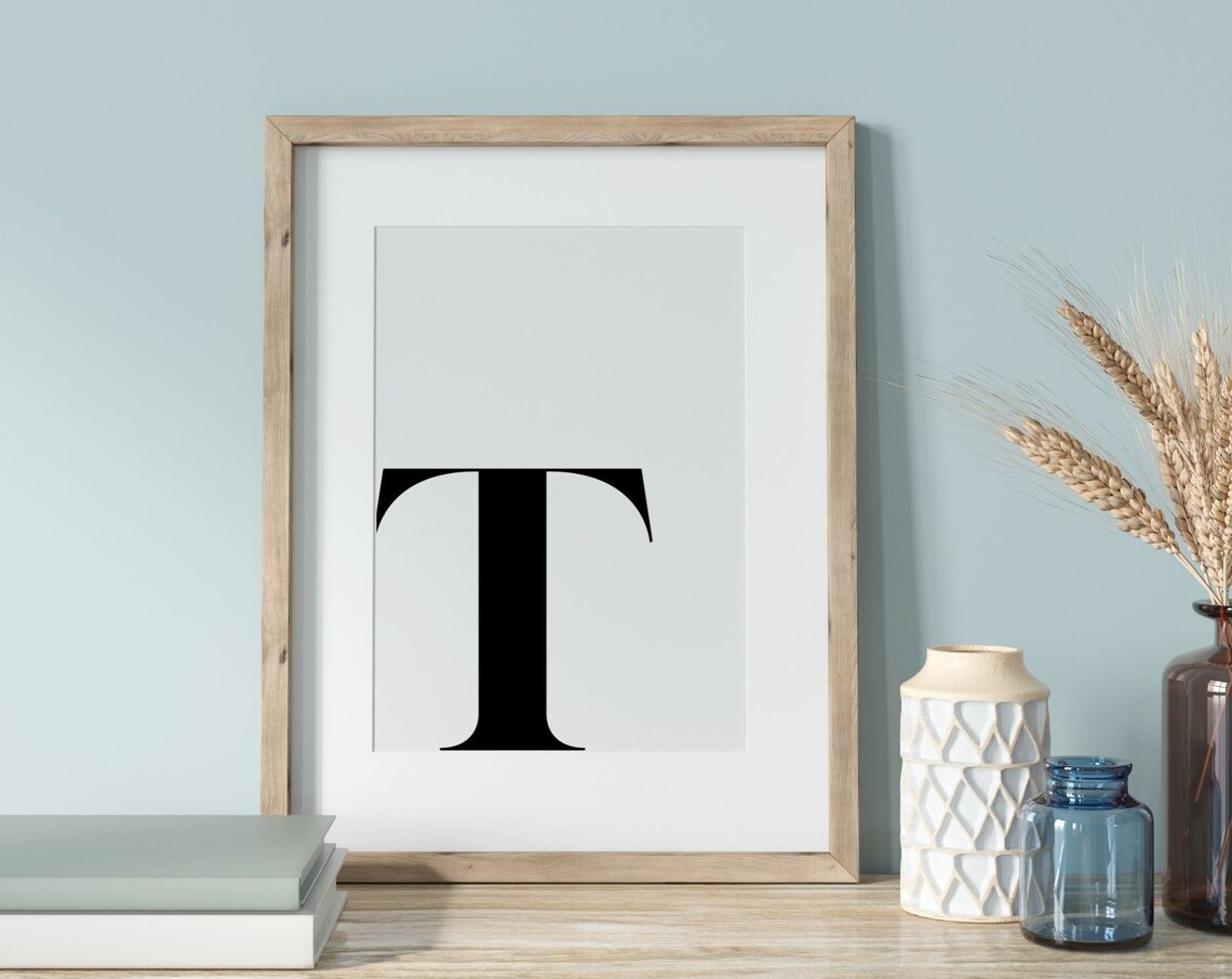 Letter T Minimalist Alphabet Monogram Art Print - Image 4