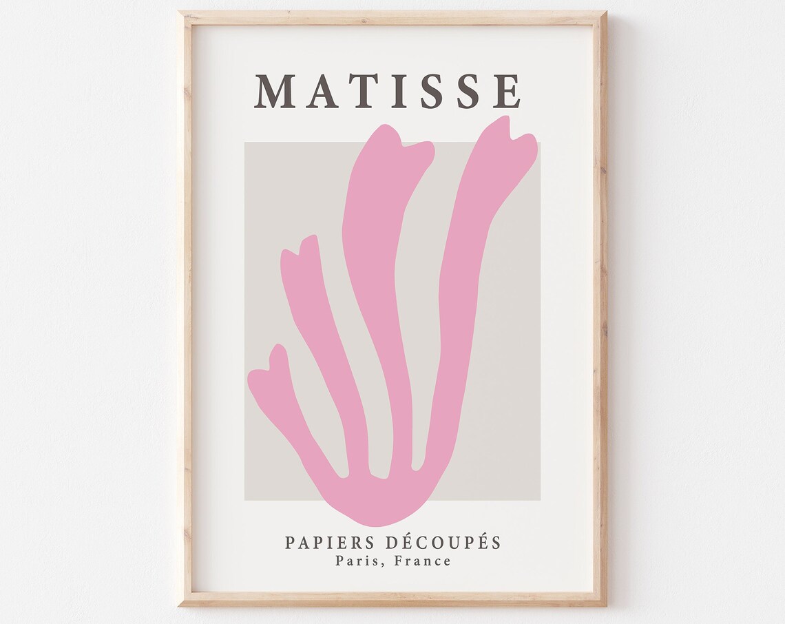 Matisse Papiers Decoupes Paris Pink Cutout Abstract Art Poster