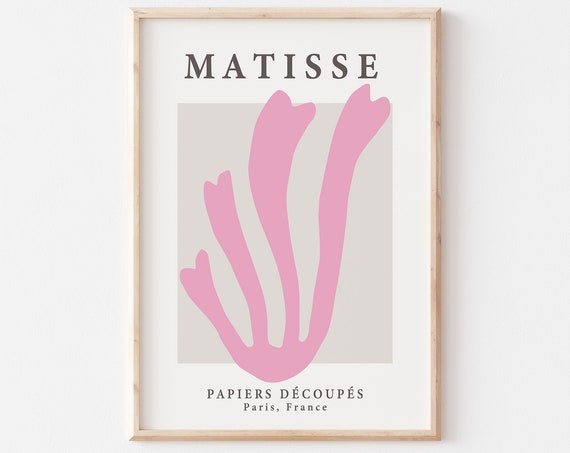 Matisse Wall Art Abstract Cutout Museum Exhibition Poster Pink Organic Shape Print Unframed
