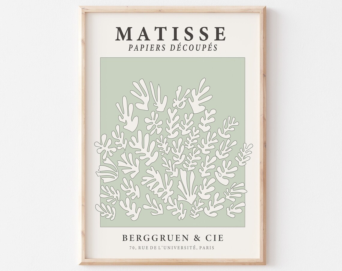 Matisse Papiers Decoupes Sage Green Exhibition Art Print Paris