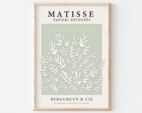 Matisse Papiers Decoupes Sage Green Exhibition Art Print Paris