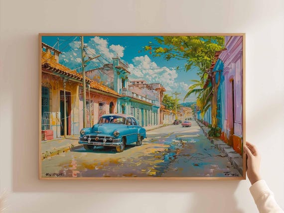 Vintage Travel Poster, Classic Car Havana