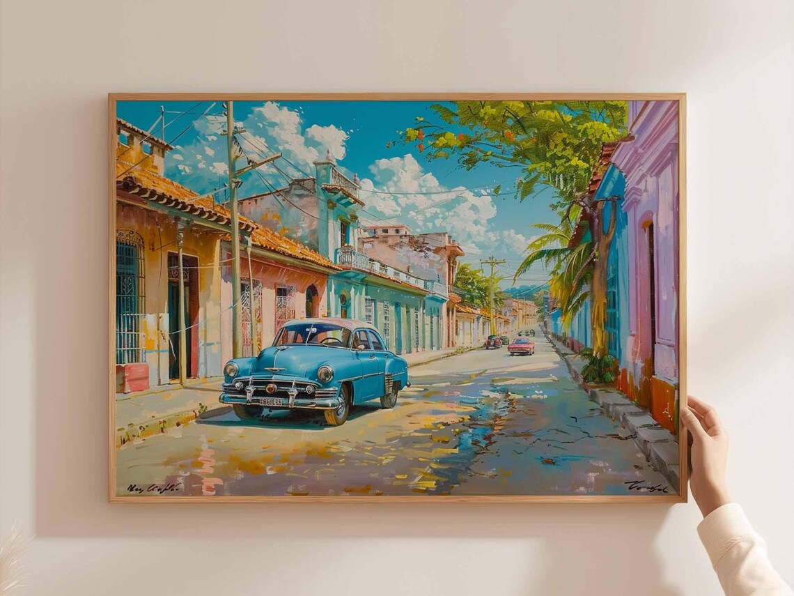 Vintage Travel Poster, Classic Car Havana